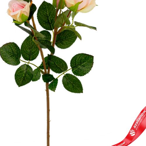 Фото 3: Роза кустовая искусственная (пластик), 49см, светло-розовый