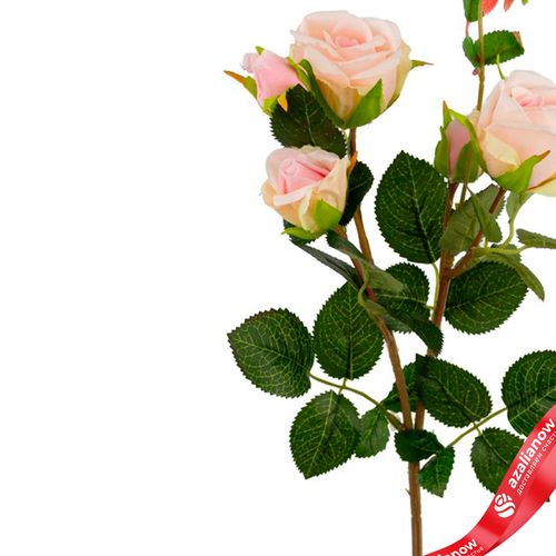 Фото 4: Роза кустовая искусственная (пластик), 49см, светло-розовый