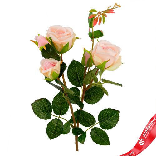 Фото 5: Роза кустовая искусственная (пластик), 49см, светло-розовый