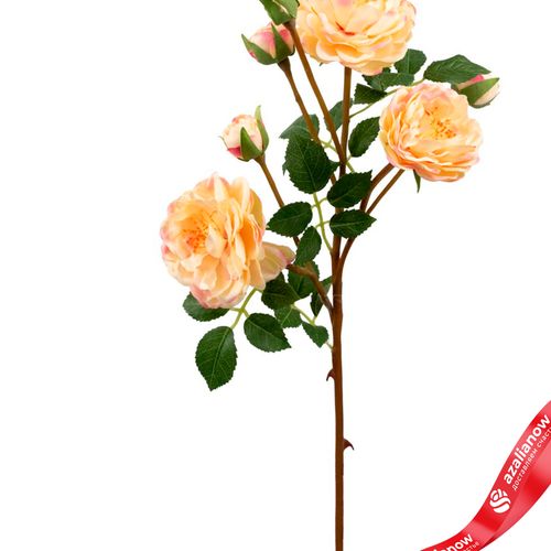 Фото 2: Роза кустовая искусственная (пластик), 54см, светло-розовый