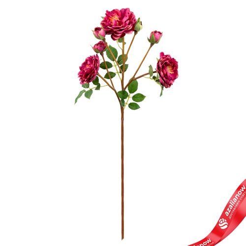 Роза кустовая искусственная (пластик), 54см, темно-розовый