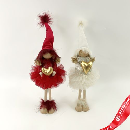 Сувенир «Девочка с сердцем», Н47х15х11см, в асс., красный/белый