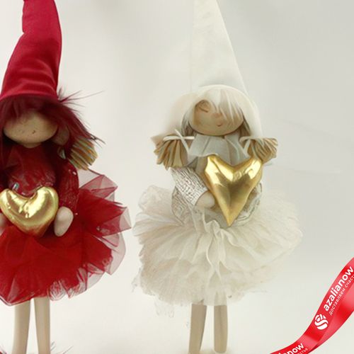 Фото 3: Сувенир «Девочка с сердцем», Н47х15х11см, в асс., красный/белый