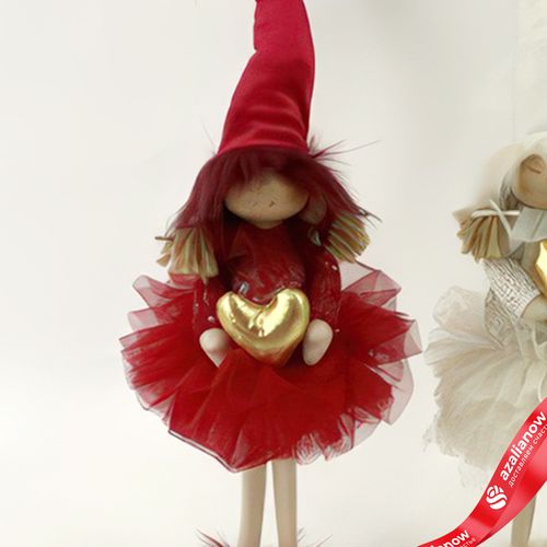 Фото 4: Сувенир «Девочка с сердцем», Н47х15х11см, в асс., красный/белый