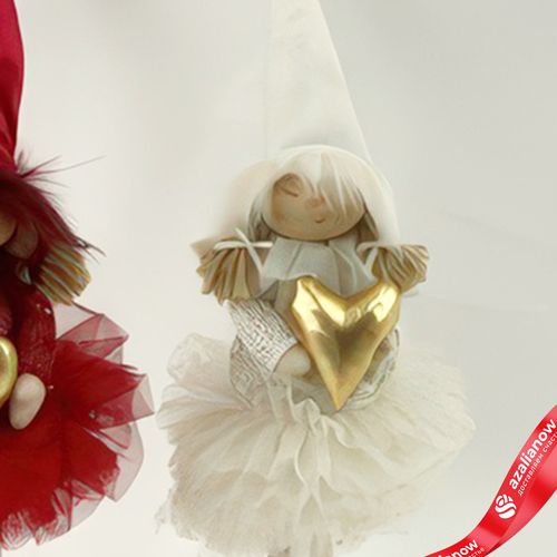 Фото 5: Сувенир «Девочка с сердцем», Н47х15х11см, в асс., красный/белый