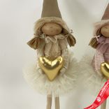 Маленькое фото 4: Сувенир «Девочка с сердцем», Н47х15х11см, в асс., кремовый/розовый