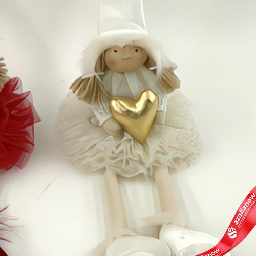 Фото 5: Сувенир «Девочка с сердцем сидящая», Н54х15х12см, в асс., красный/белый