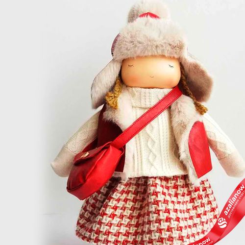 Фото 2: Сувенир «Девочка с сумкой», Н42х25х17см, красный