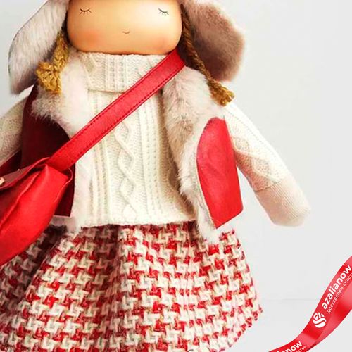 Фото 3: Сувенир «Девочка с сумкой», Н42х25х17см, красный