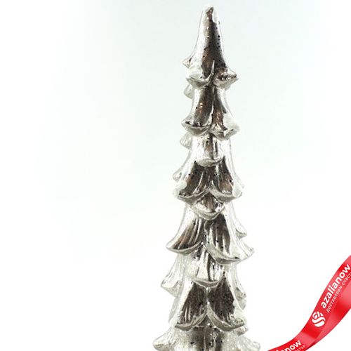 Фото 2: Сувенир «Елочка» (керамика), Н37х14х11,5см, серебряный