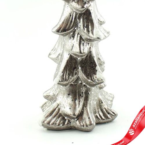 Фото 5: Сувенир «Елочка» (керамика), Н37х14х11,5см, серебряный