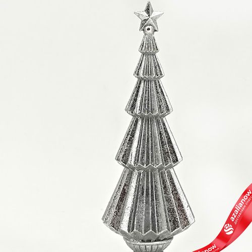 Фото 2: Сувенир «Елочка» (полирезин), Н20,5х6,3х6,3см, серебряный