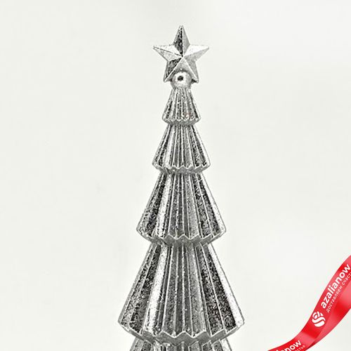 Фото 4: Сувенир «Елочка» (полирезин), Н20,5х6,3х6,3см, серебряный