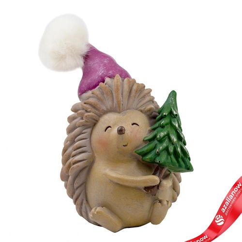 Сувенир «Ежик» (полирезин), H11,5х7х7,5см, коричневый/розовый