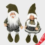 Маленькое фото 1: Сувенир «Гном Мальчик/Девочка сидящий», H45х17х12см, зеленый