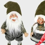 Маленькое фото 2: Сувенир «Гном Мальчик/Девочка сидящий», H45х17х12см, зеленый