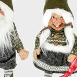 Маленькое фото 3: Сувенир «Гном Мальчик/Девочка сидящий», H45х17х12см, зеленый