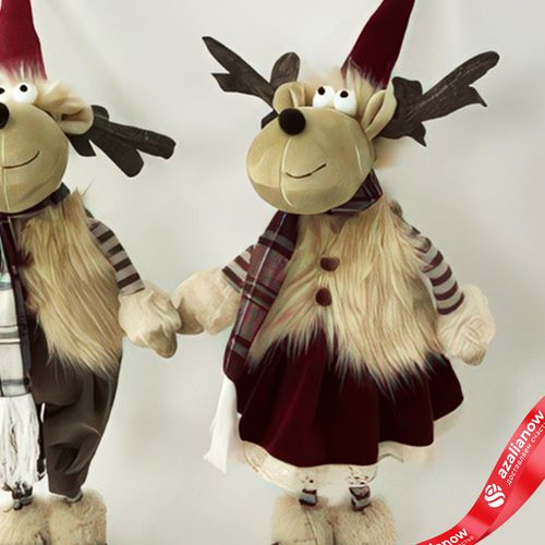 Фото 3: Сувенир «Лось Мальчик/Девочка», Н46х16х16см, в асс., красный