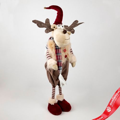 Фото 4: Сувенир «Лось Мальчик/Девочка», Н54х18х12см, в асс., красный