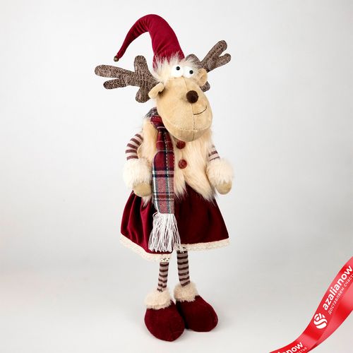 Фото 5: Сувенир «Лось Мальчик/Девочка», Н54х18х12см, в асс., красный