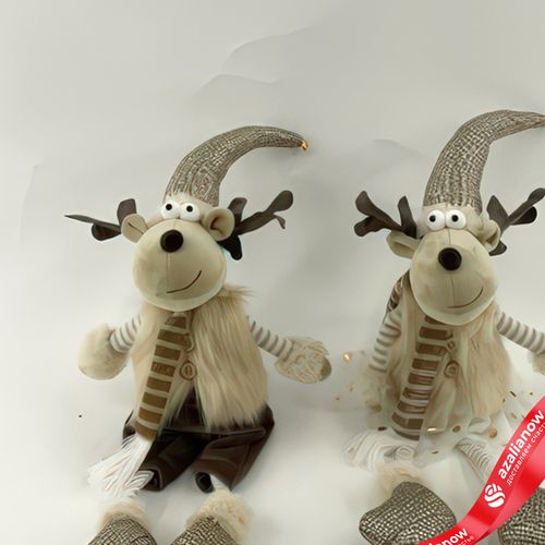 Фото 2: Сувенир «Лось Мальчик/Девочка сидящий», Н48х18х18см, в асс., коричневый