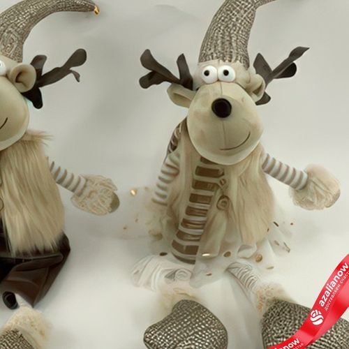 Фото 3: Сувенир «Лось Мальчик/Девочка сидящий», Н48х18х18см, в асс., коричневый