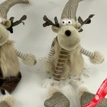 Маленькое фото 3: Сувенир «Лось Мальчик/Девочка сидящий», Н48х18х18см, в асс., коричневый