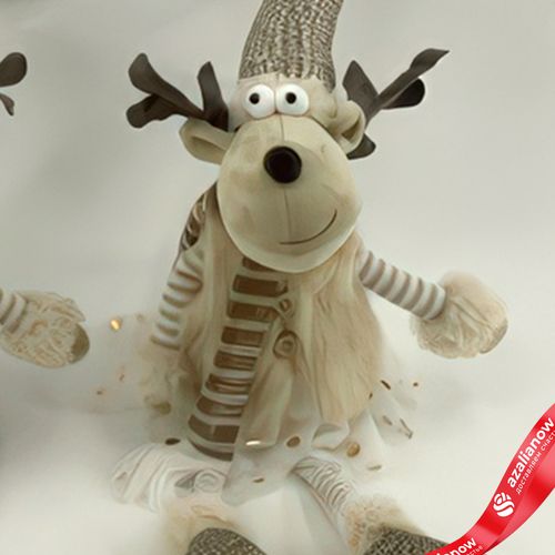 Фото 5: Сувенир «Лось Мальчик/Девочка сидящий», Н48х18х18см, в асс., коричневый