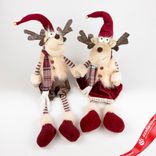 Маленькое фото 1: Сувенир «Лось Мальчик/Девочка сидящий», Н48х18х18см, в асс., красный