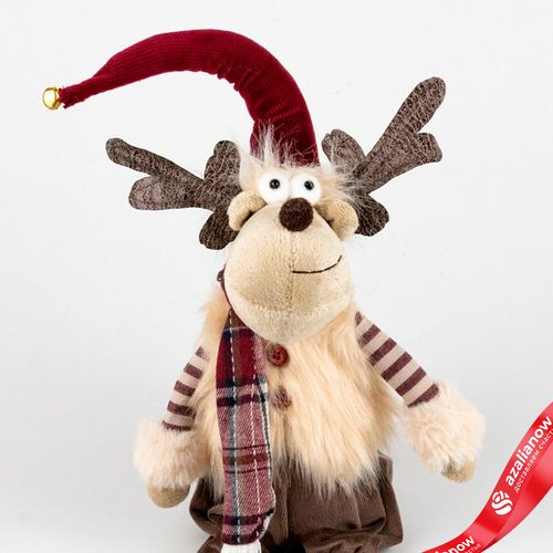 Фото 5: Сувенир «Лось Мальчик/Девочка сидящий», Н48х18х18см, в асс., красный