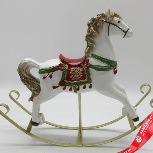 Сувенир «Лошадка» (полирезин), H23x25x7см, белый/красный