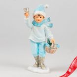 Маленькое фото 1: Сувенир «Мальчик с корзинкой» (полирезин), Н12,5х7х5см, голубой