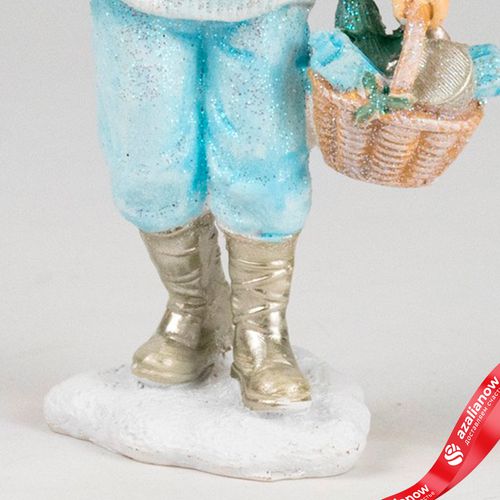 Фото 5: Сувенир «Мальчик с корзинкой» (полирезин), Н12,5х7х5см, голубой