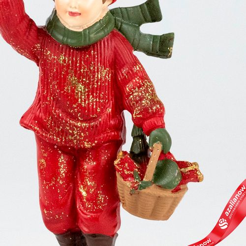 Фото 3: Сувенир «Мальчик с корзинкой» (полирезин), Н12,5х7х5см, красный