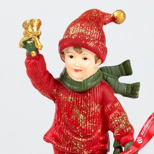 Фото 4: Сувенир «Мальчик с корзинкой» (полирезин), Н12,5х7х5см, красный