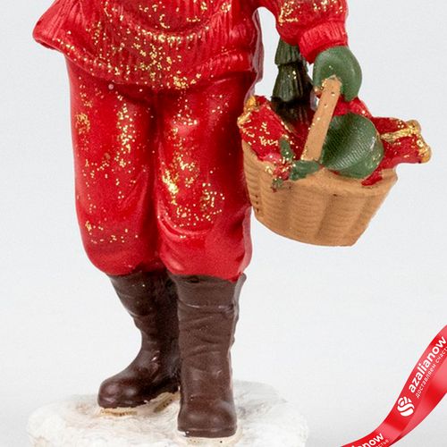 Фото 5: Сувенир «Мальчик с корзинкой» (полирезин), Н12,5х7х5см, красный