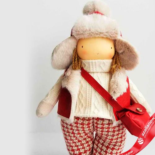 Фото 2: Сувенир «Мальчик с сумкой», Н42х25х17см, красный