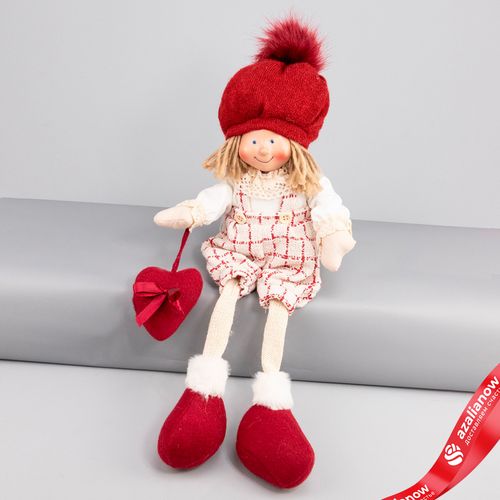 Фото 2: Сувенир «Мальчик/Девочка сидящий», H38х15х10см, в асс., красный