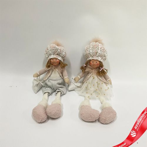 Сувенир «Мальчик/Девочка сидящий», H38х15х10см, в асс., розовый