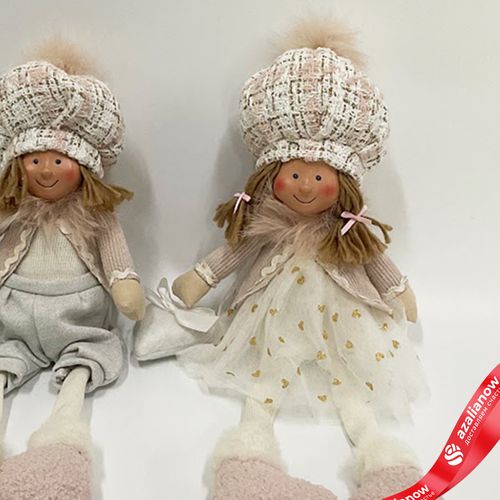 Фото 3: Сувенир «Мальчик/Девочка сидящий», H38х15х10см, в асс., розовый