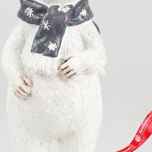 Фото 3: Сувенир «Медвежонок с шарфом» (полирезин), Н15х6,5х6,5см, белый