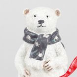 Маленькое фото 4: Сувенир «Медвежонок с шарфом» (полирезин), Н15х6,5х6,5см, белый