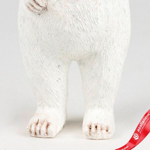 Фото 5: Сувенир «Медвежонок с шарфом» (полирезин), Н15х6,5х6,5см, белый