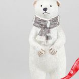 Маленькое фото 2: Сувенир «Медвежонок с шарфом» (полирезин), Н19,5х8х7,5см, белый