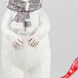 Маленькое фото 3: Сувенир «Медвежонок с шарфом» (полирезин), Н19,5х8х7,5см, белый