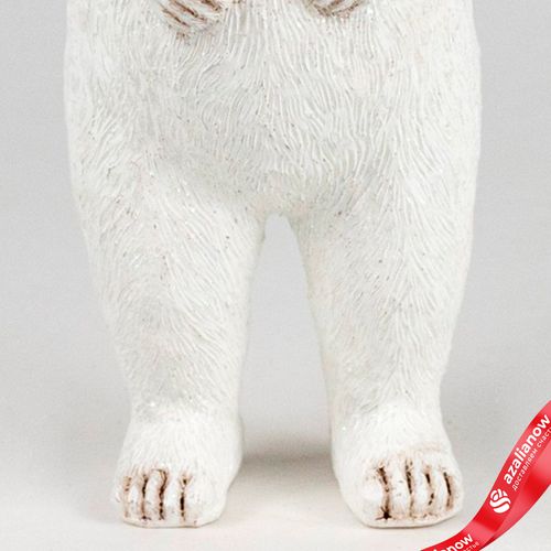 Фото 5: Сувенир «Медвежонок с шарфом» (полирезин), Н19,5х8х7,5см, белый