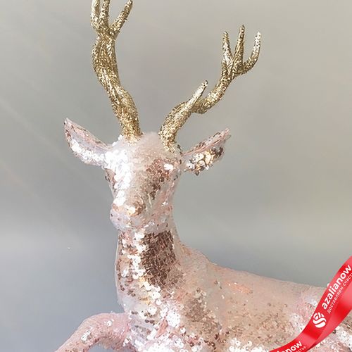 Фото 2: Сувенир «Олень лежащий», Н39х40х25см, розовый