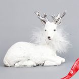 Маленькое фото 1: Сувенир «Олень лежащий» (полирезин), H11см, белый