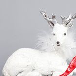 Маленькое фото 2: Сувенир «Олень лежащий» (полирезин), H11см, белый