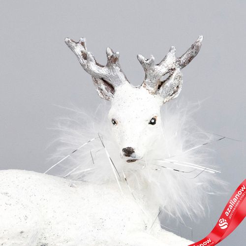 Фото 3: Сувенир «Олень лежащий» (полирезин), H11см, белый